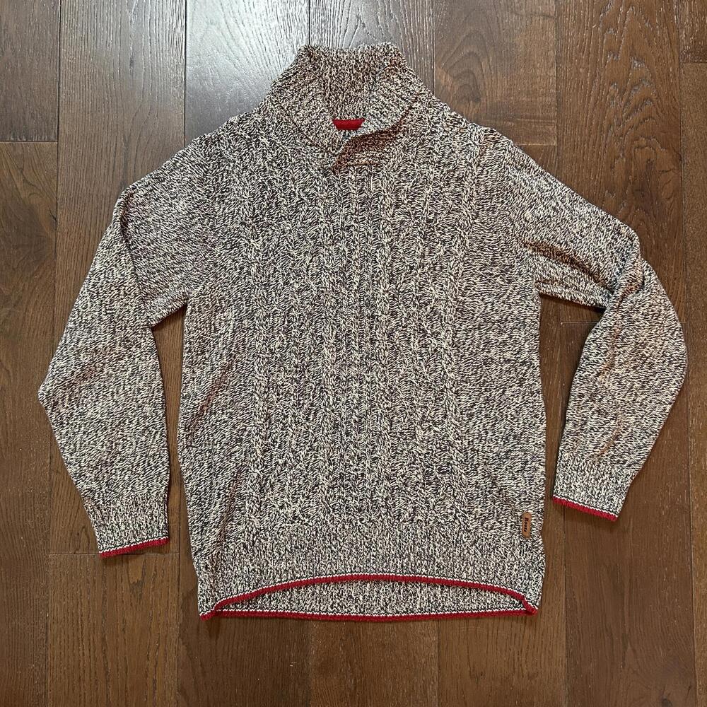 Roots Canada Men's Knit Sweater with Red Trim Size Large